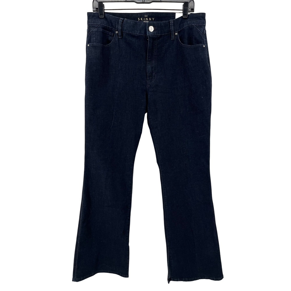 White House Black Market The Skinny Flare High Rise Jeans Dark Rinse Sz 12R NEW